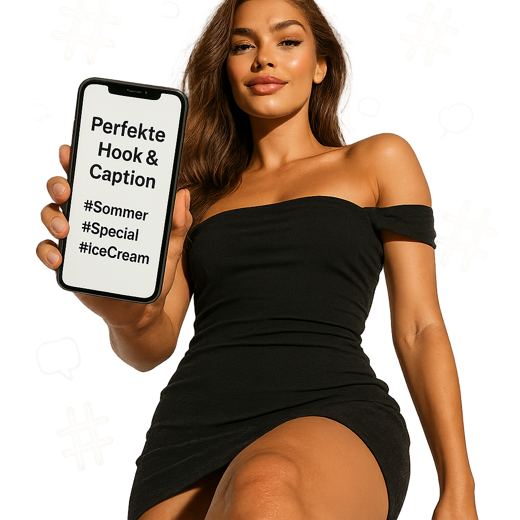 Perfekte Hook & Caption mit Hashtags