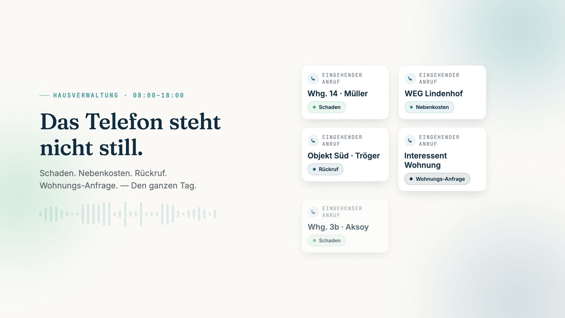 Vorschau: Der Telefonassistent nimmt einen Anruf an und legt ein strukturiertes Ticket an